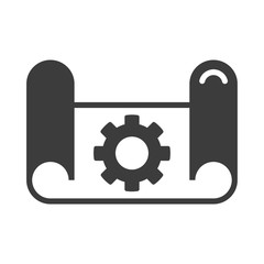 Technical drawing vector icon in modern flat style isolated. Technical drawing can support is good for your web design.