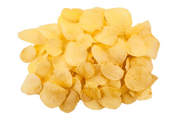 Potato chips isolated