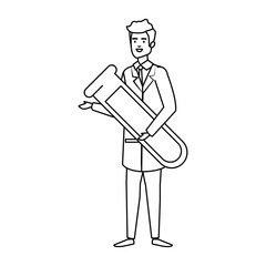 professional doctor with tube test avatar character