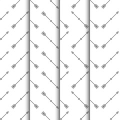 Set of arrows seamless pattern on white background