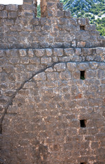 Old medieval stone fort wall texture