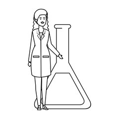 professional female doctor with tube test