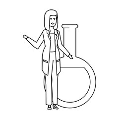 professional female doctor with tube test