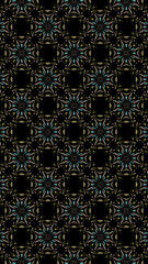 Ornate geometric pattern and abstract multicolored background