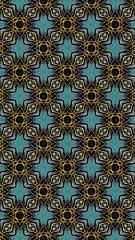 Ornate geometric pattern and abstract multicolored background