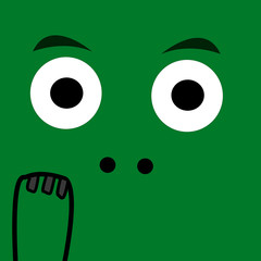 Green cute monster background. Illustration