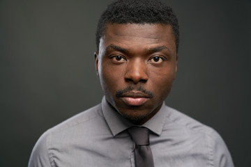 Portrait of black man with shirt