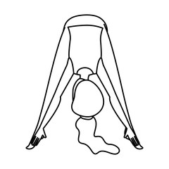 woman practicing yoga position