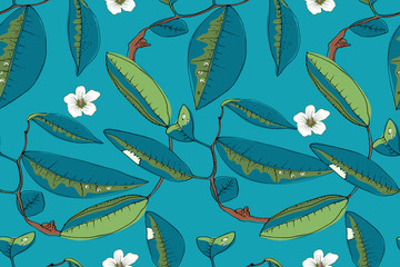 Art floral vector seamless pattern.