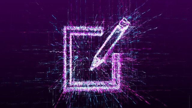 Digital animation of a document sign. Signature confirmation in virtual space