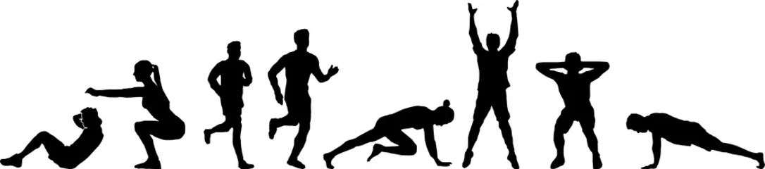 Muurstickers People Fitness Workout Silhoutte © SimpLine
