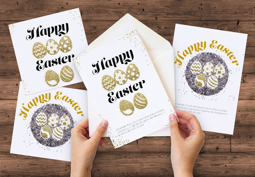 Easter Card Layouts with Glitter