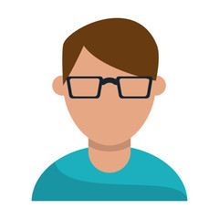 Man with glasses faceless avatar profile