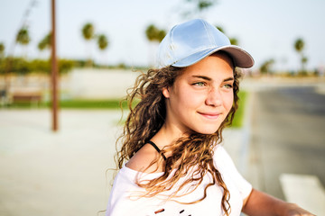 Portrait of girl with baseball cap