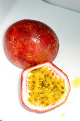 passion fruit on white background
