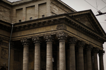 Old majestic architectural structure St. Isaac's Cathedral on a cloudy day