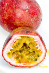 passion fruit on white background