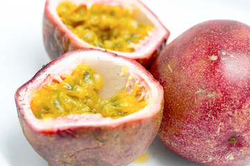 passion fruit on white background