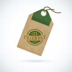 Natural organic food label on vintage paper