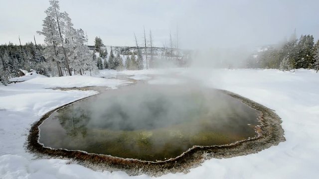 Geyser in winter