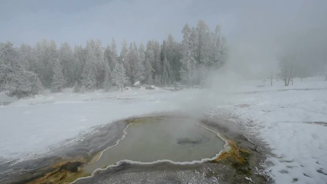 Geyser in winter