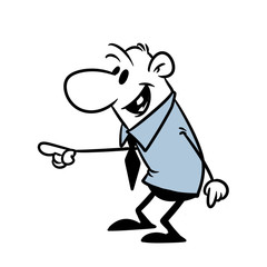Minimalism man character points finger laugh cartoon illustration isolated image