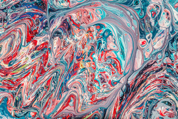 Mixture of acrylic paints. Liquid marble texture. Fluid art. Applicable for design cover, presentation, invitation, flyer, annual report, poster and business card, desing packaging. Modern artwork 