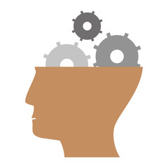 head with gears symbol isolated