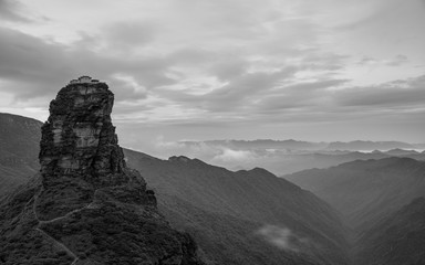 Fangjingshan, Mount Fangjing Nature Reserve - Sacred Mountain of Chinese Buddhism in Guizhou Province, China. UNESCO World Heritage List - China National Parks, Famous Mountain/National Attraction.