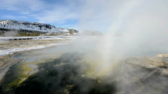 Geyser in winter