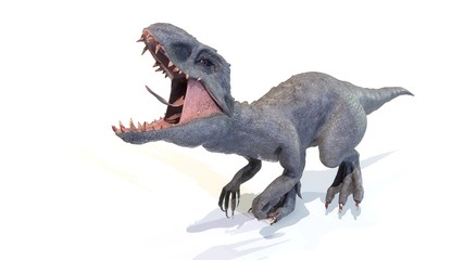 Obraz na płótnie Canvas indominus rex walk of backgorund, 3d render