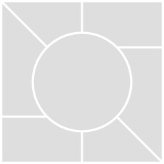 Gray mood board template on white background