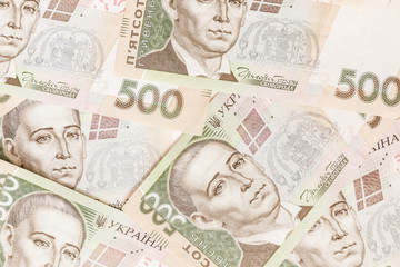 Fototapeta na wymiar Ukrainian national currency bills. Ukrainian Money.