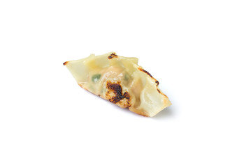 fried dumplings or gyoza isolated on white background