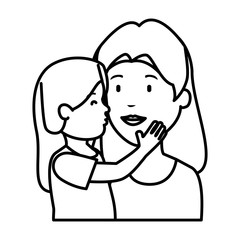 beautiful mother lifting daughter