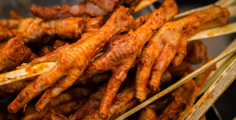 Roasted Chicken's Feet -South American street vendor