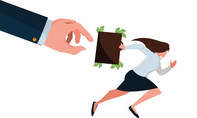 elegant businesswoman running character