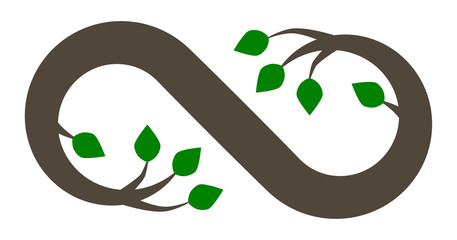 Infinity flourish symbol icon - tree, isolated - vector