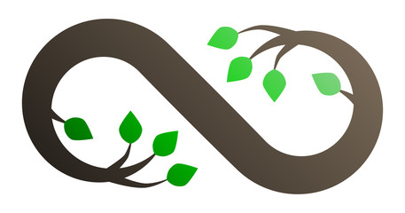 Infinity flourish symbol icon - tree gradient, isolated - vector