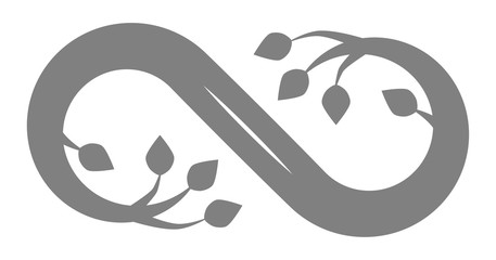 Infinity flourish symbol icon - gray, isolated - vector