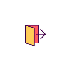 Exit icon design. Essential icon vector design