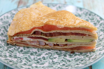 Crêpe sandwich saumon avocat