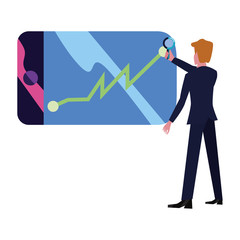 Fototapeta premium businessman with magnifier