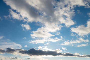 Fototapeta na wymiar sun behind clouds in a blue sky