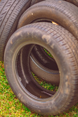 Used tyres car potentially store stagnant water and become mosquitoes breeding ground 