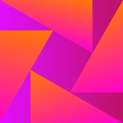Color geometric pattern. Multicolored gradient abstraction with bright polygon. Minimal graphic background with simple shape and figure.
