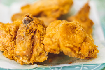 Fried chicken on a plate galeto tasty salty food at home