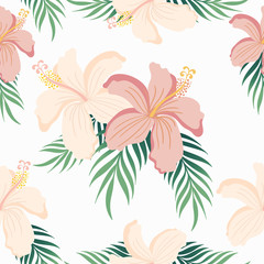 seamless pattern. floral design. Paradise nature. Jungle foliage. Exotic plants. floral design. vector illustration.