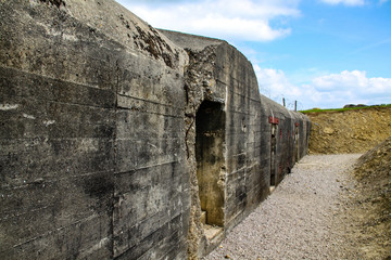 Normandy, France; 4 June 2014: Azeville battery. Placement of German batteries during the Second...
