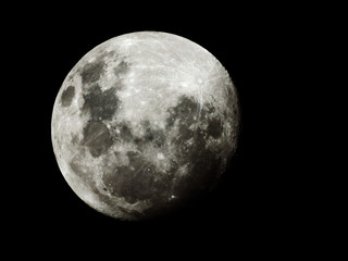 Moon surface / The Moon is an astronomical body that orbits planet Earth and is Earth's only permanent natural satellite